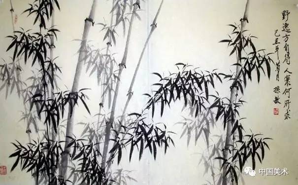 板橋畫竹，多不亂，少不疏，秀勁絕倫